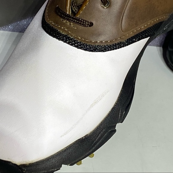 FootJoy Kids Classic Brown and White Golf Shoes - Picture 8 of 9